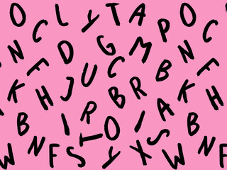 template with the image of keyboard symbols. set of letters. Surface template. pastel purple background. Horizontal image.