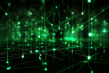 Technology network green background.