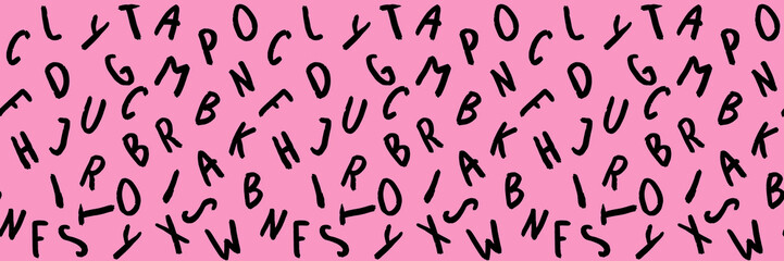 template with the image of keyboard symbols. set of letters. Surface template. pastel purple background. Horizontal image. Banner for insertion into site.