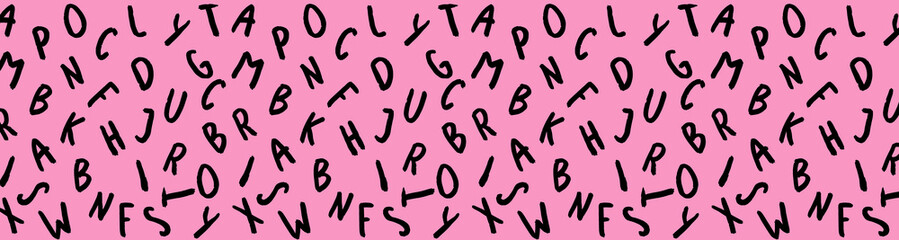 template with the image of keyboard symbols. set of letters. Surface template. pastel purple background. Horizontal image. Banner for insertion into site.