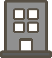 ビルのシンプルでかわいいグレーのイラスト