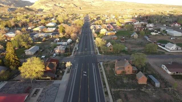Sunset view of Escalante, a small rural town in Utah