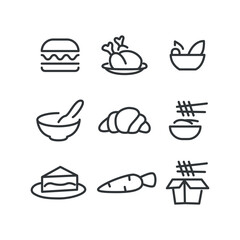 Simple Set of Meal Related Vector Line Icons. 