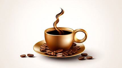 Obraz premium Minimalist logo for a coffee shop, generative AI.