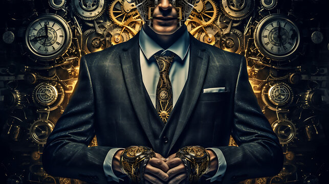 Generated with AI - Navigating the Digital Landscape: Businessmen's Path to Triumph with Technological Proficiency, Strategic Business Acumen, Profitable Deals, Financial Prosperity, and Cyber securit