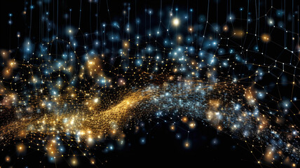 Generative ai abstract plexus technology futuristic network background.