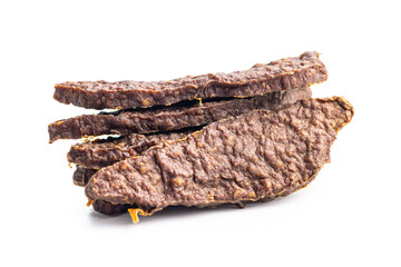 Dried meat for dogs. Chewy treat for dogs isolated on white background.