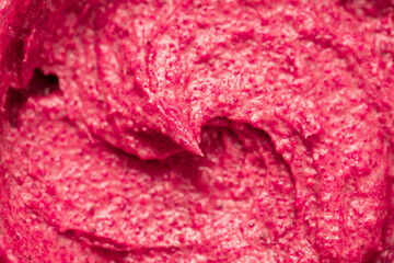 Berry yoghurt ice cream. Smoothies from fresh fruits and berries. Ice cream texture. Delicious sweet dessert close-up as a background.
