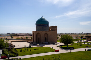 Mausoleum of Rabia Sultan Begim in Turkestan, Kazakhstan.