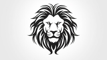 Fototapeta premium Minimalist lion logo, flat design, generative AI.