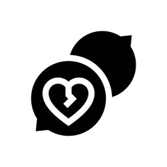 break up icon vector graphic with colors