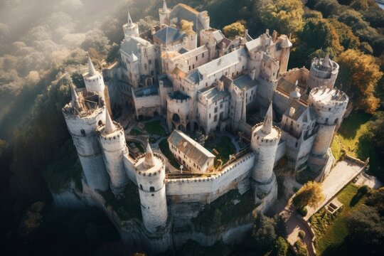 Medieval castle building. Generate AI