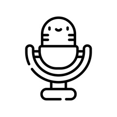 mic icon with smile vector graphic with colors