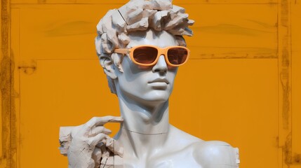 Engaging art collage featuring the sculpture of David, a fusion of classical and modern aesthetics. Intersections of art, pop culture and creativity. Fresh perspective on iconic art. Generative AI © TensorSpark