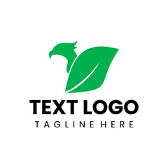 leaf bird modern logo with logomark motive