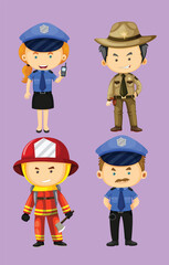 People in different job uniforms by the greatest graphics