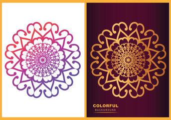 Vector luxury hand drawn doodle mandala design. Ethnic mandala colorful ornament template .