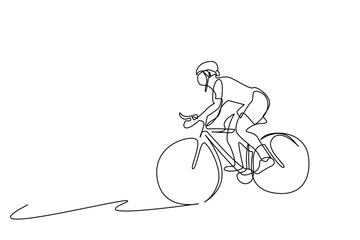young person bike activity racing outside safe headrest lifestyle line art