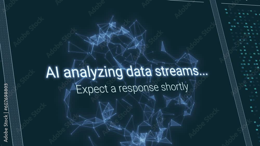 Poster ai chat, artificial intelligence system, chatting with a bot, ai processing the answer, advanced ai 