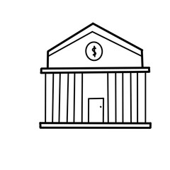 bank money financial hand drawn organic line