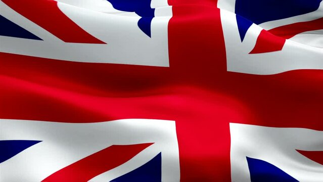 United Kingdom flag video. United Kingdom Flag Close Up. UK Flags Motion Loop HD resolution Background Closeup 1080p Full HD video flags waving in wind video 