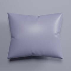 3d blue pillow isolated on white