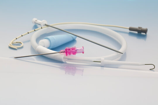 Percutaneous entry needle as part of pleural drainage kit for evacuation of air from the pericardial sac or drainage of air or fluid from the pleural space

