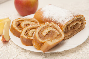 biscuit apple roll on a plate