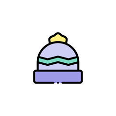 beanie icon vector graphic with colors