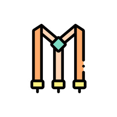 suspenders icon vector graphic with colors