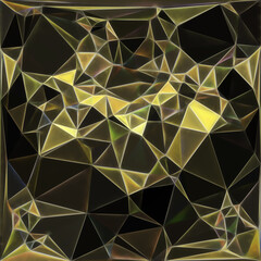 cubist triangular mosaic white and gold as  beaded texture