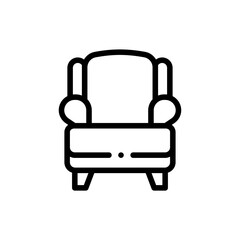 armchair icon vector graphic with colors