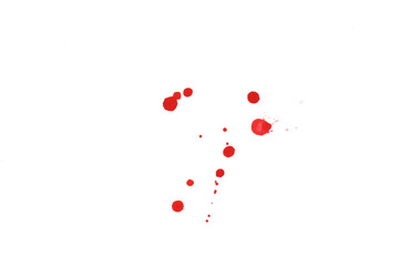 Blood splatters. Red blots of watercolor Realistic bloody splatters for Halloween Drop of blood...