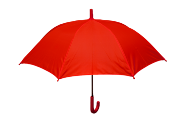 Red umbrella isolated on transparent white background