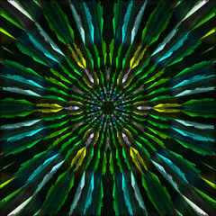 Fototapeta premium neon emerald green mandala doodle pattern abstract