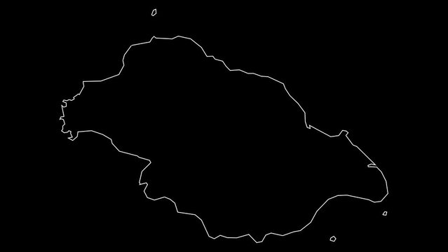 Pitcairn map of Pitcairn Islands outline animation