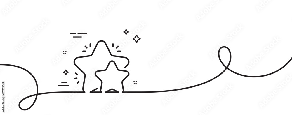 Aufkleber star line icon. continuous one line with curl. feedback rating sign. customer satisfaction symbol. s