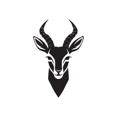 Antelope Icon, Impala Head Logo, Antilopa Symbol, Gazelle Sign, Wildlife African Animal, Safari Concept - obrazy, fototapety, plakaty