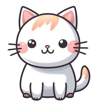 cute fat cat illustration created with Generative AI technology