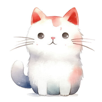 cute fat cat illustration created with Generative AI technology