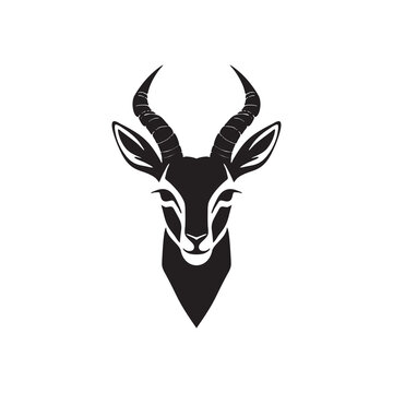 Antelope Icon, Impala Head Logo, Antilopa Symbol, Gazelle Sign, Wildlife African Animal, Safari Concept