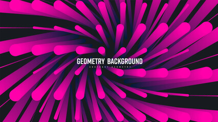 Vector abstract geometric background, gradient shape blend 3d, pink dots on black backdrop.