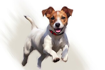 Jack Russell Terrier dog creative illustration - Generative AI
