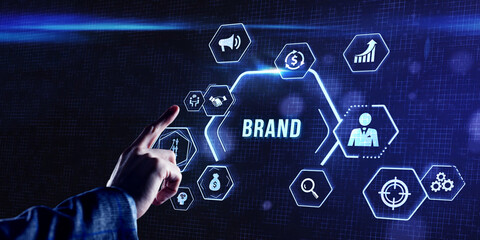 Internet, business, Technology and network concept. Brand development marketing strategy concept.