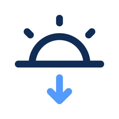 sunset outline color icon