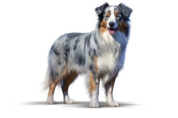 Fototapeta premium Australian Shepherd dog creative illustration - Generative AI