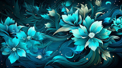  Abstract background with flowers
