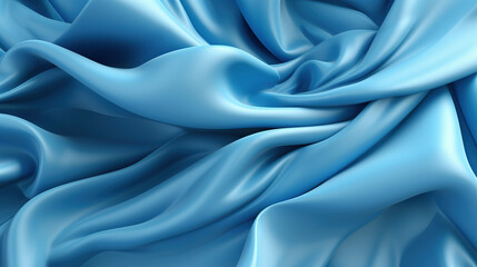 Obraz premium Light blue silk background, flowy delicate silk. Folds background.