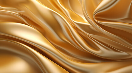 Gold silk background, flowy delicate silk. Folds background.