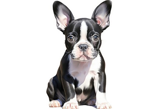 Boston Terrier dog creative illustration - Generative AI